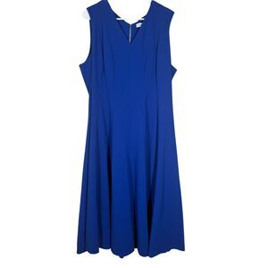 Calvin Klein Blue Flare Dress Womens Sz 20W Career Business Professional